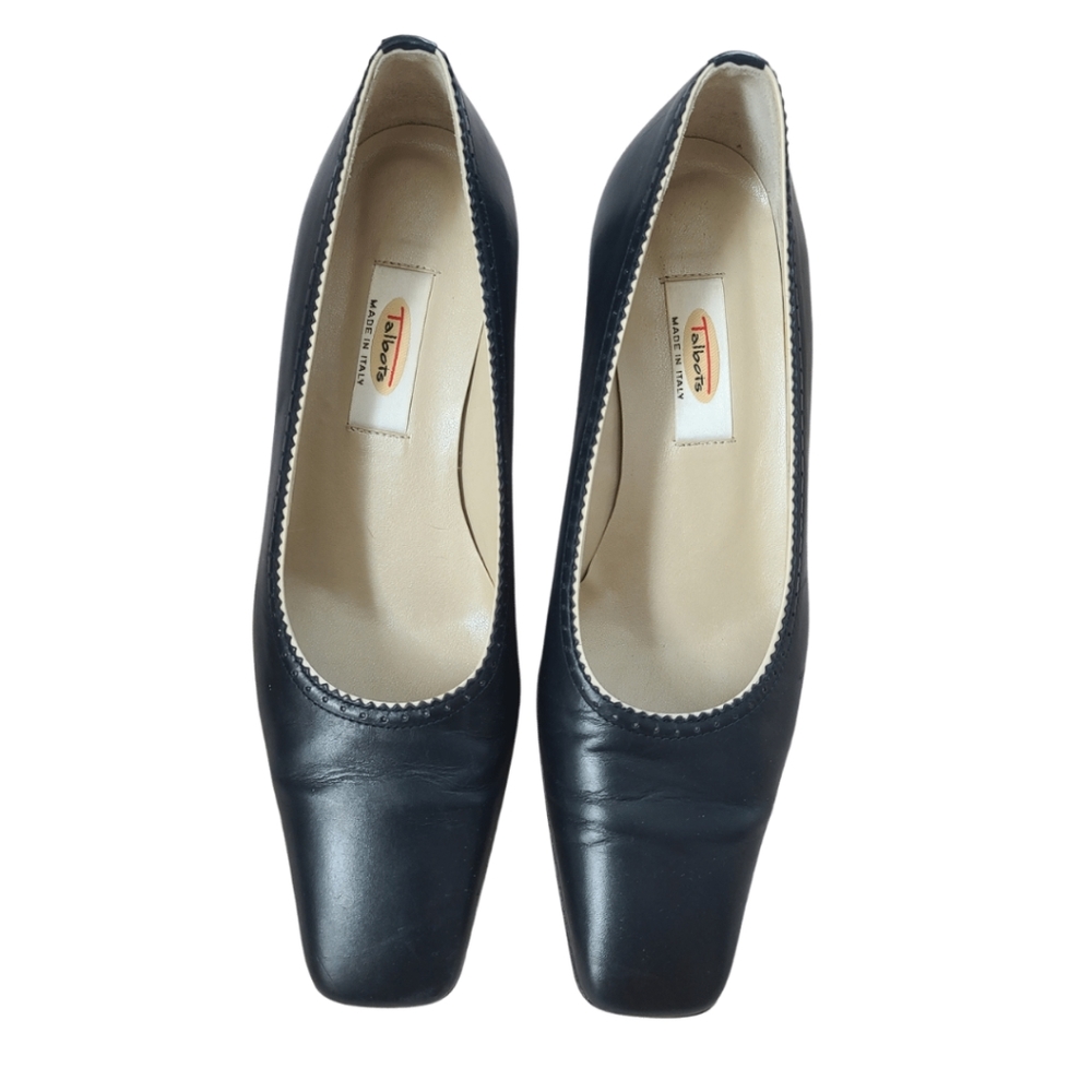Talbots Blue Leather Low Heels Size 6M